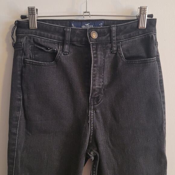 HOLLISTER Womens Ultra High Rise Super Skinny Jeans Black Sz 1L Long 30" Inseam - Picture 5 of 10
